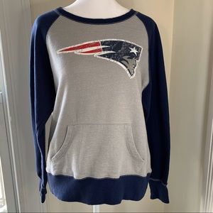 Majestic NFL New England Patriots distressed logo sweatshirt